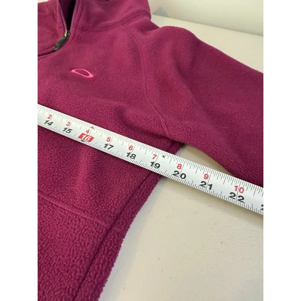 OAKLEY POLARTEC FLEECE PURPLE FULL ZIP HOODIE‎ W/ PINK LOGO WOMENS L/XL